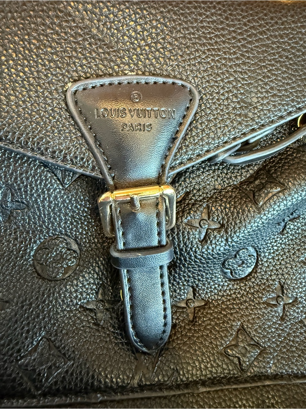 Designer-Style Black Leather Backpack - Picture 4 of 4